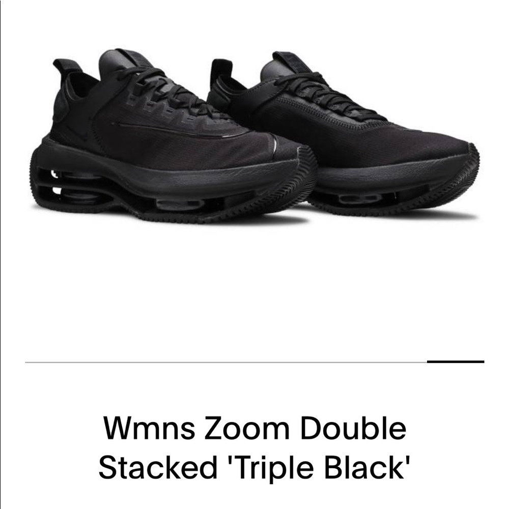 Nike Womens Zoom Double Stacked ‘Triple Black’ Sneakers